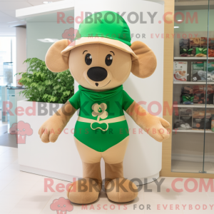 Tan Four Leaf Clover mascot...