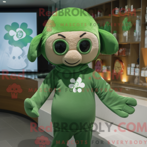 Tan Four Leaf Clover maskot...