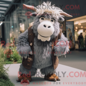 Grijze Yak mascottekostuum...