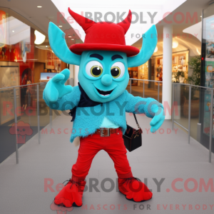 Turquoise Devil mascot...
