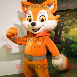 Orange Fox maskot kostume...