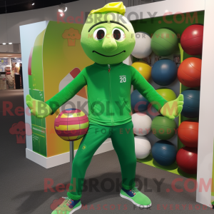 Grøn Juggle maskot kostume...