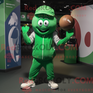 Green Juggle mascot costume...