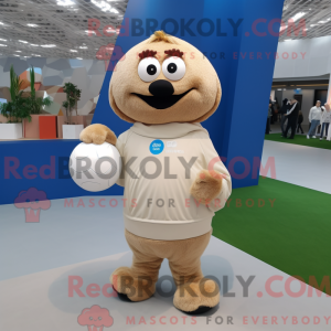 Beige Handball Ball mascot...