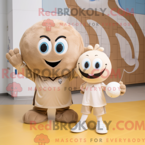 Beige Handball Ball mascot...