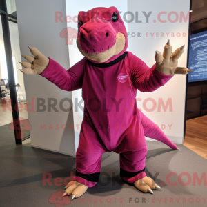Magenta Komodo Drage maskot...