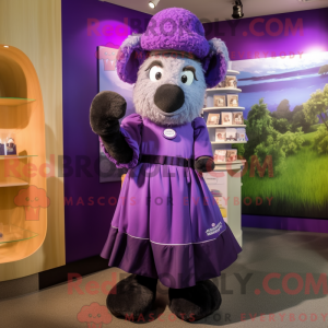 Purple Suffolk Sheep mascot...