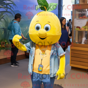 Gul blomme maskot kostume...