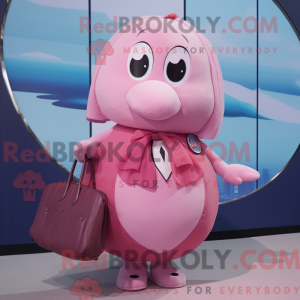 Maskottchenkostüm Rosa Wal...