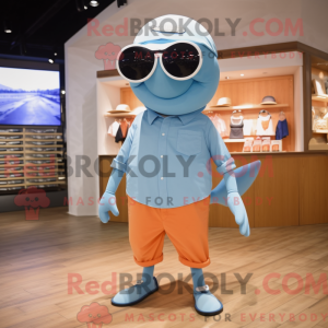 Peach Blue Whale mascot...