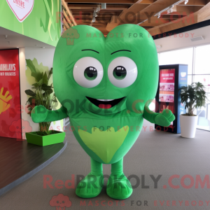 Green Heart-mascottekostuum...