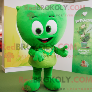Green Heart-mascottekostuum...