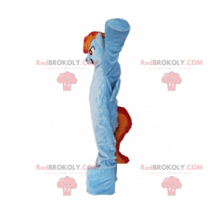 Blue pony mascot with two-tone mane - Redbrokoly.com