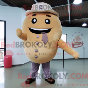 Beige Donut mascottekostuum...