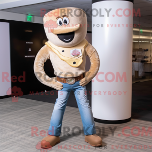 Beige Donut mascot costume...