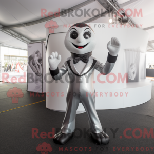 Sølv Acrobat maskot drakt...