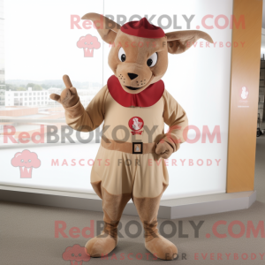 Beige Devil maskot drakt...