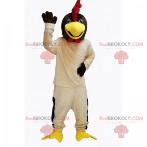 Mascotte de poule beige - Redbrokoly.com