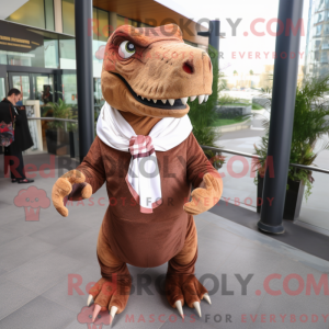 Brun Tyrannosaurus maskot...