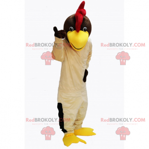 Mascotte de poule beige - Redbrokoly.com