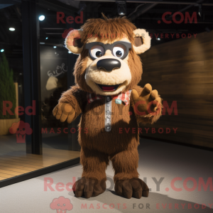 Brun Bison maskot kostume...