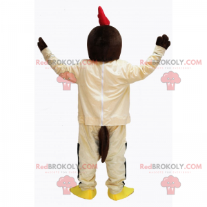 Beige hen mascot - Redbrokoly.com