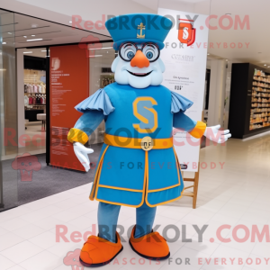 Cyan Swiss Guard mascot...