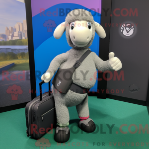 Gray Sheep mascot costume...