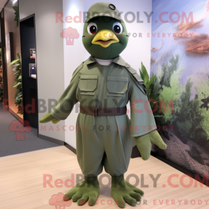 Olive Dove maskot kostume...