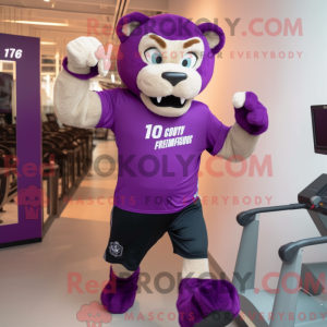 Paars Puma-mascottekostuum...