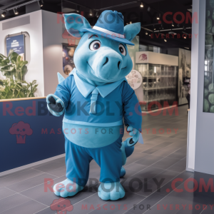 Máscara de rinoceronte azul...