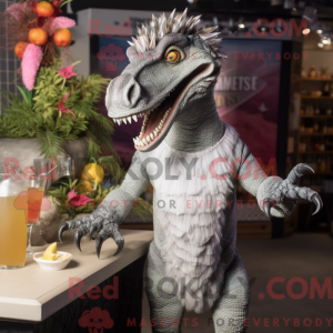 Sølv Spinosaurus maskot...
