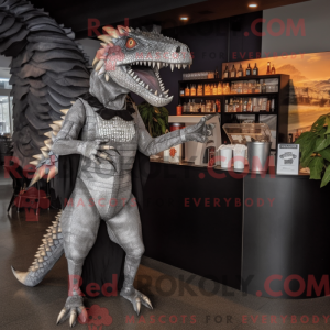 Silver Spinosaurus mascot...