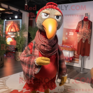 Red Turkey mascot costume...