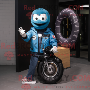 Blue Donut-mascottekostuum...