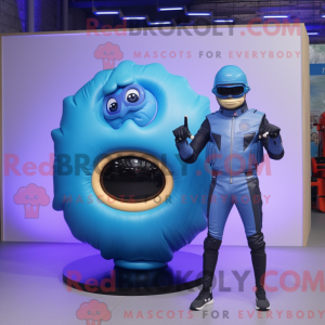 Blue Donut-mascottekostuum...