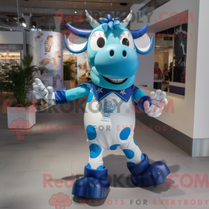 Blue Cow-maskotdraktfigur...