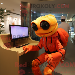 Oranje krab mascottekostuum...
