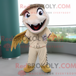 Beige Barracuda maskot...