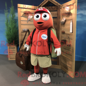 Red Salmon maskot kostym...