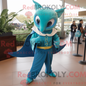Postava maskota Teal Manta...