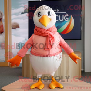 Peach Gull-maskotdraktfigur...