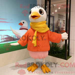 Peach Gull-maskotdraktfigur...
