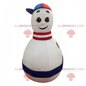 Blå, vit, röd tricolor bowlingmaskot - Redbrokoly.com