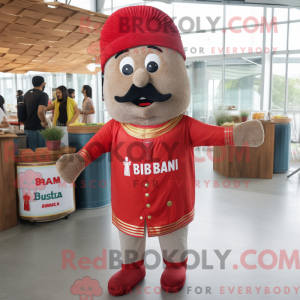 Rød Biryani maskot kostume...