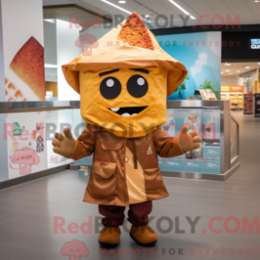 Fantasia de mascote de nachos marrom com parca e bonés - Nachos Mascotes - REBROKO_295146 - RedBrokoly.com