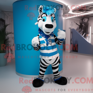 Blå Zebra-maskotdraktfigure...