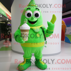 Lime Green Ice Cream mascot...