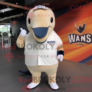 Cream Humpback Whale mascot...
