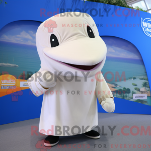 Cream Humpback Whale mascot...